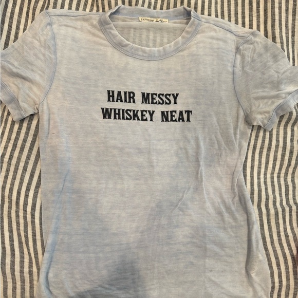 Light Blue express size XS whiskey Graphic Tee - Picture 2 of 3